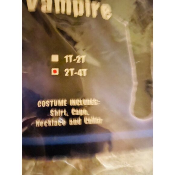 Spirit Toddler Lil Vampire Costume Shirt Cape Necklace & Collar Size 2T-4T. Inc - Picture 4 of 4